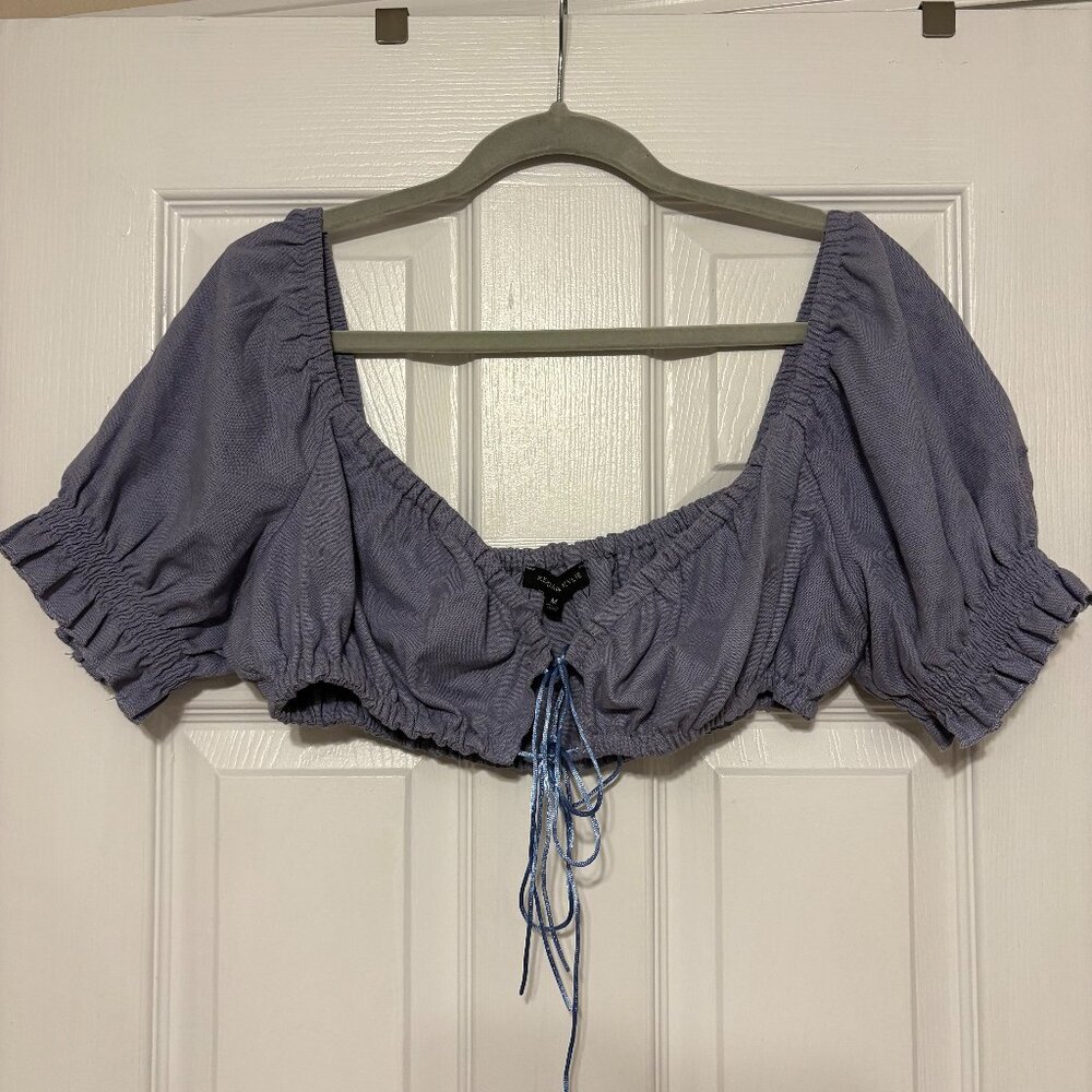 Purple ruffled top